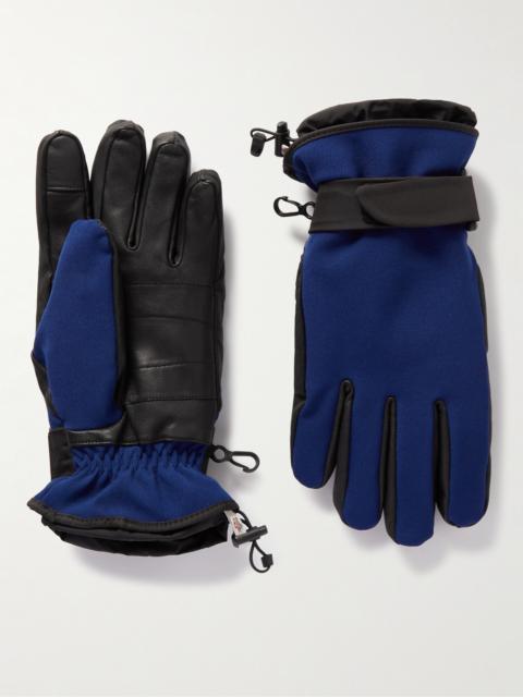 Moncler Grenoble Fleece-Lined Leather and Stretch-Twill Ski Gloves
