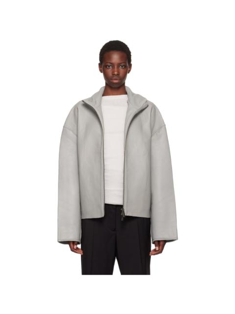 REMAIN Birger Christensen Gray Bonded Leather Jacket
