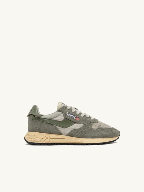 AUTRY REELWIND LOW SNEAKERS IN HUNTER AND PELICAN NYLON SUEDE AND LEATHER