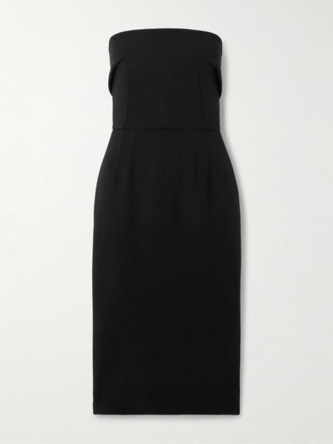 Dolce & Gabbana Strapless Wool-crepe Midi Dress