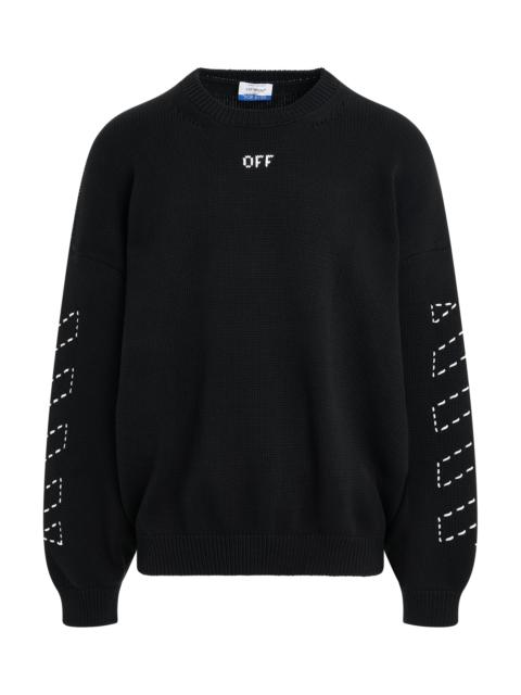 Off-White Stitch Diagonal Arrow Knit Sweater in Black/Cream