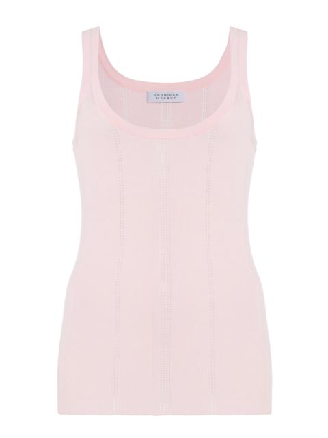GABRIELA HEARST Lucy Pointelle-Knit Wool Tank Top pink