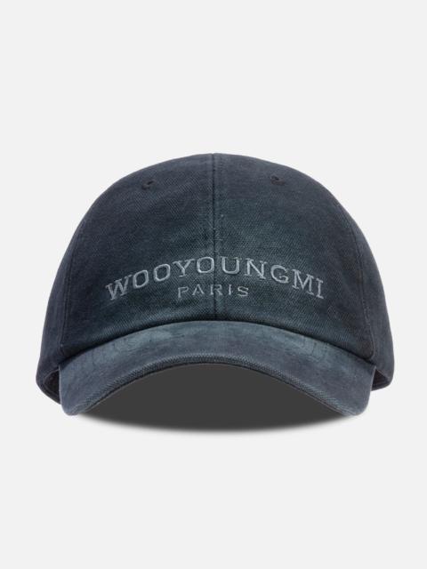 Wooyoungmi NAVY DYED LOGO BALL CAP