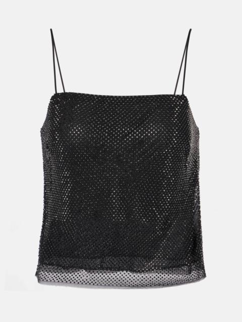 ROLAND MOURET Embellished silk chiffon camisole