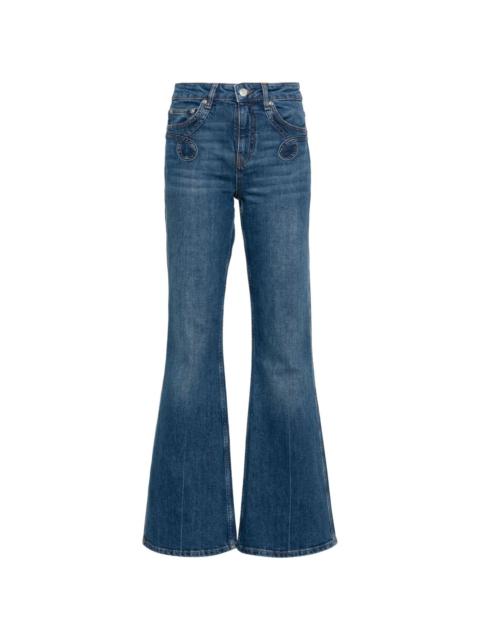 mid-rise flared jeans