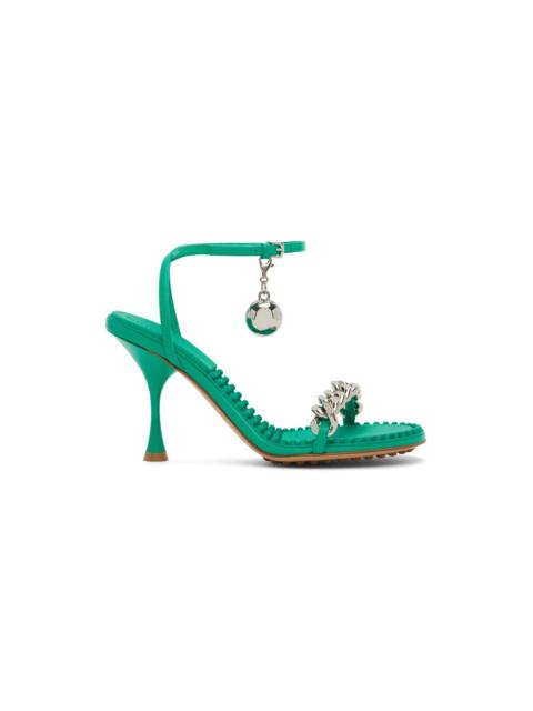 Bottega Veneta Green Dot Heeled Sandals