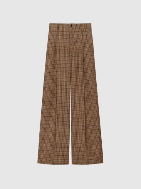 GUCCI Houndstooth wool wide-leg pant