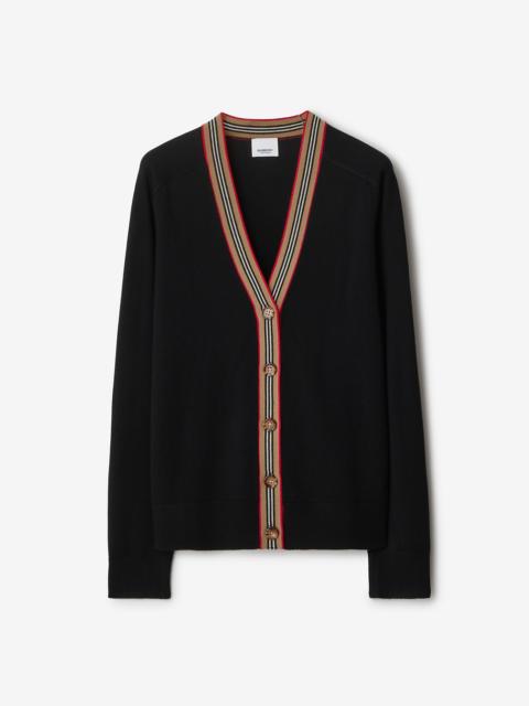 Icon Stripe Trim Wool Cardigan