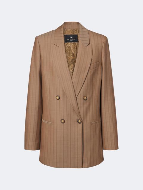 Etro Striped double-breasted wool blazer