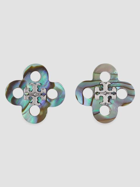 TORY BURCH Women's Forget Me Not Silvertone & Abalone Stud Earrings - Tory Silver Abalone