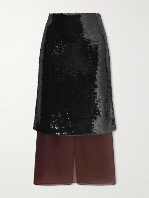 ESSE Studios Luminessa Sequined Organza Maxi Skirt