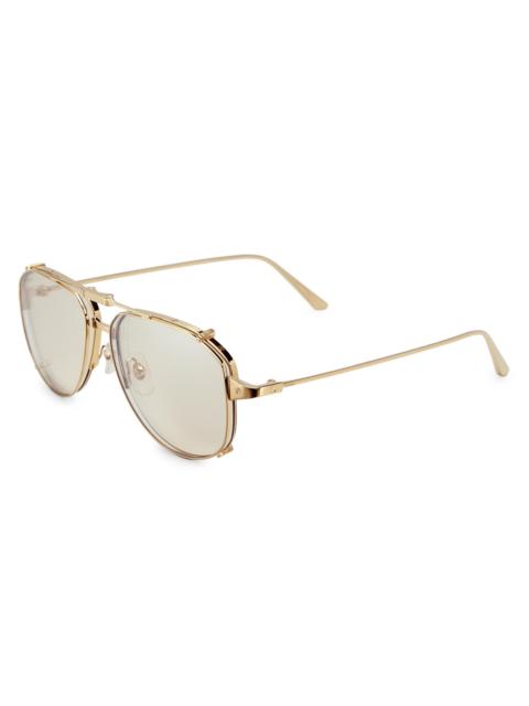 Cartier Men's Santos Light 24K Gold-Plated 56MM Pilot Glasses - Gold
