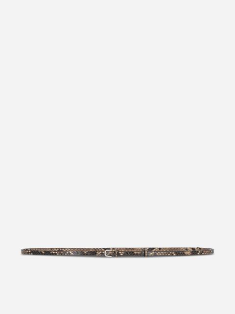 Dries Van Noten Printed Leather Belt Beige