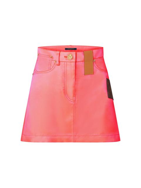 Louis Vuitton Neon Satin A-Line Mini Skirt