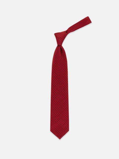 J. PRESS MADE-IN-ENGLAND RED COROLLA FOULARD TIE