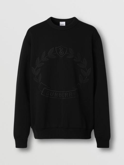 Embroidered Oak Leaf Crest Cotton Sweatshirt