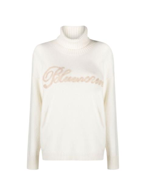 Blumarine logo-lettering rollneck jumper