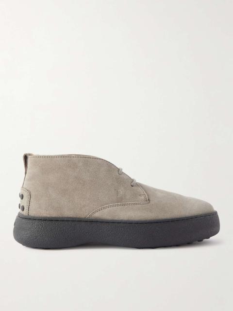 Tod's Shearling-Lined Suede Chukka Boots