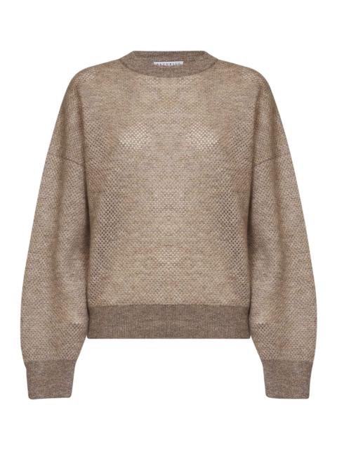 Brunello Cucinelli Beige Sparkling double-knit Net sweater