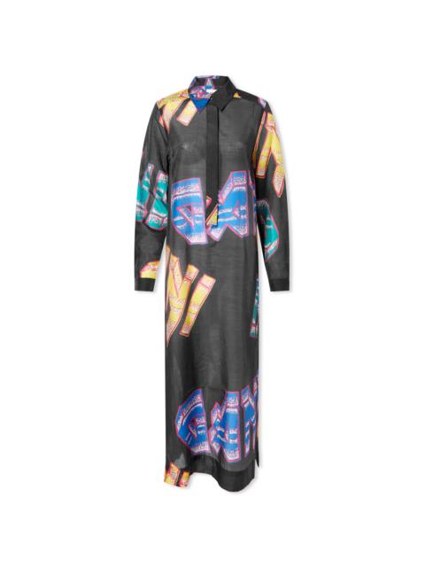 GANNI Sheer Voile Shirt Dress