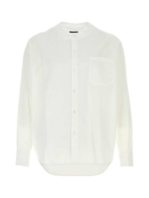 GIORGIO ARMANI White Seersucker Shirt Exterior: Cotton Camicie
