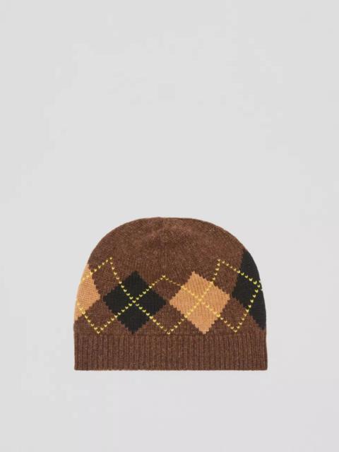 Burberry Argyle Intarsia Wool Cashmere Beanie