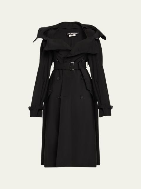 Double-Breasted Trench Midi Dress