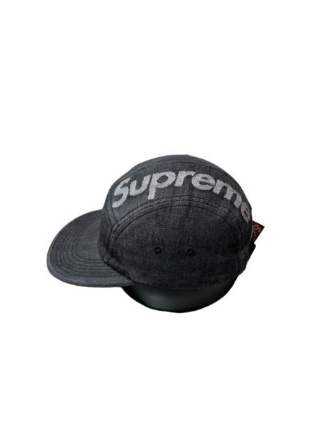 帽子 Supreme 25SS Denim Camp Cap Black Supreme Frayed Croc Denim Camp Cap (SS25) - $66