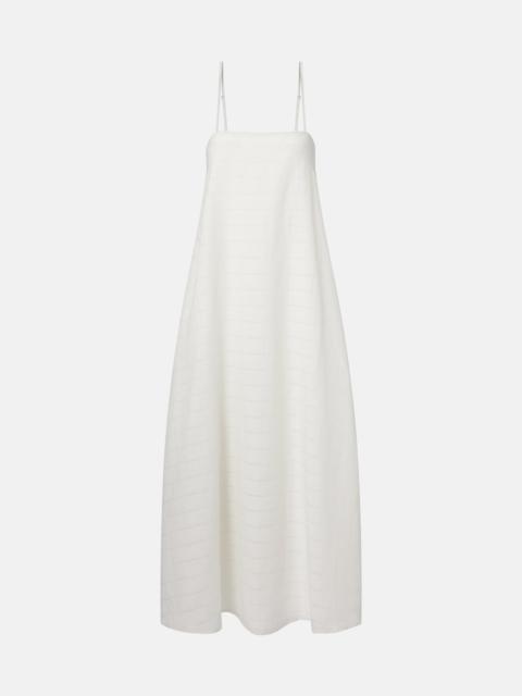 ASCENO Melfi checked linen and cotton maxi dress