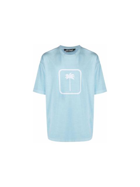 Palm Angels Palm Angels PXP Tonal Palm Tree Print T-Shirt Turquoise White