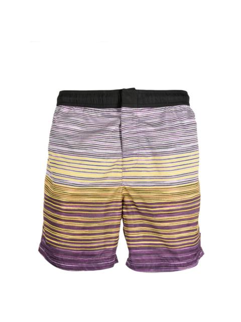 stripe-print elasticated-waistband swim shorts