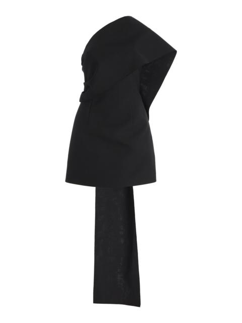 RÓHE Short sculptural sash dress black