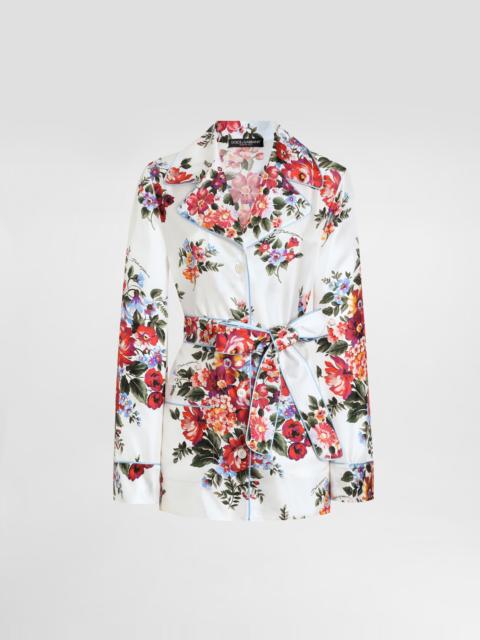 Dolce & Gabbana Flower bouquet-print twill shirt