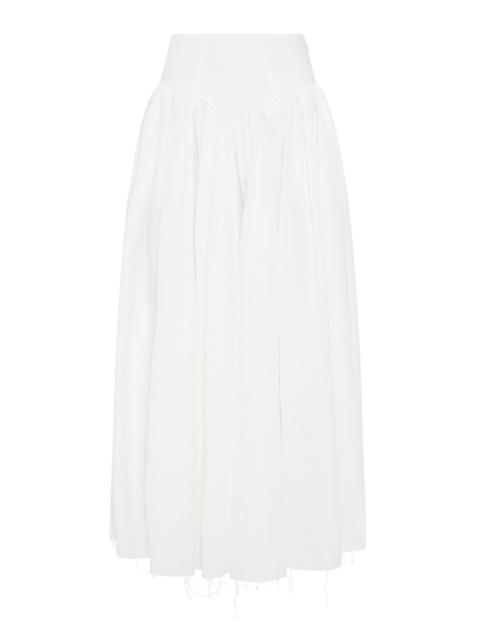 GABRIELA HEARST Juniper Linen Panel Skirt white