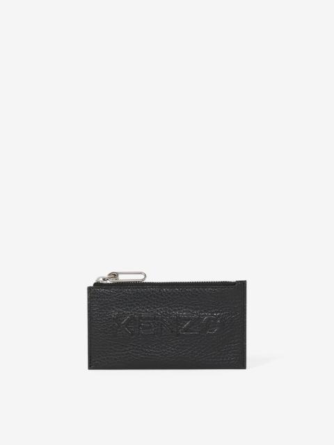 KENZO KENZO Imprint zipped grained leather cardholder