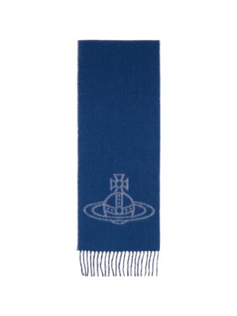 Vivienne Westwood Blue Double Face Scarf