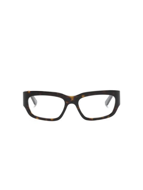 tortoiseshell rectangle-frame glasses