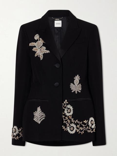 Erdem Embellished Grain De Poudre Wool Balzer