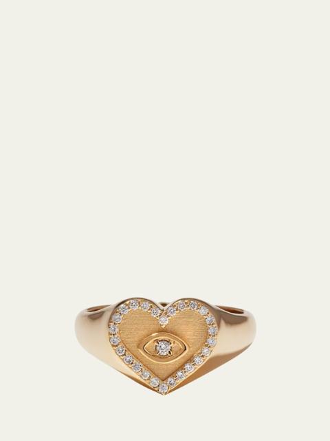 SYDNEY EVAN Heart Marquis Eye Signet Ring