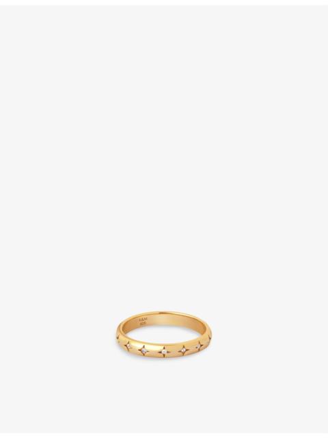 ASTRID & MIYU Cosmic Star recycled sterling silver and cubic zirconia ring