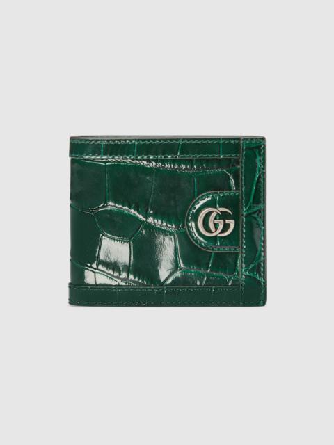 GUCCI Crocodile card case wallet with Double G