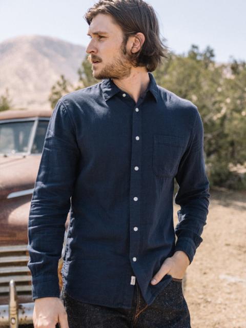 HIROSHI KATO The Ripper Double Gauze Organic Cotton Shirt - Navy