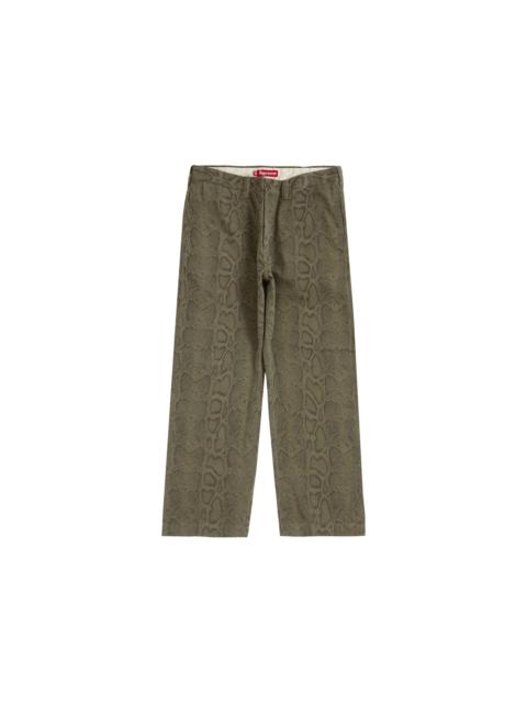 Supreme Supreme Snake Print Chino Pant Olive