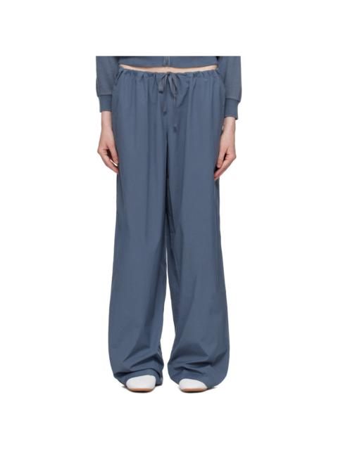 SKIMS Blue Cotton Poplin Straight Leg Pyjama Pants