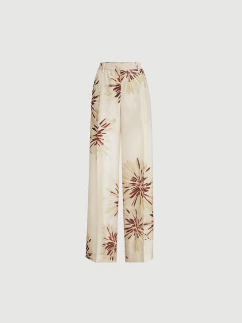Brunello Cucinelli Silk bloom print pongee sartorial track trousers with monili