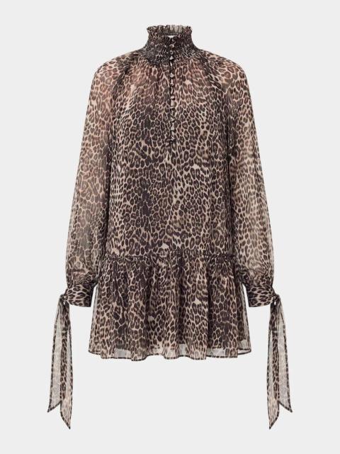 NICHOLAS Eliza Leopard-Print Georgette Mini Dress