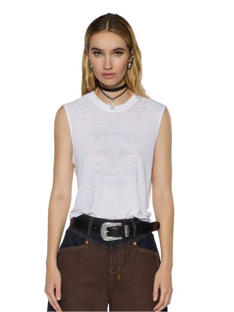 Ksubi MOTOR OIL MOSS TANK WHITE