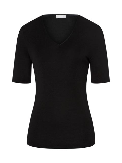 HANRO Woolen Silk W Wool and Silk V-Neck Top