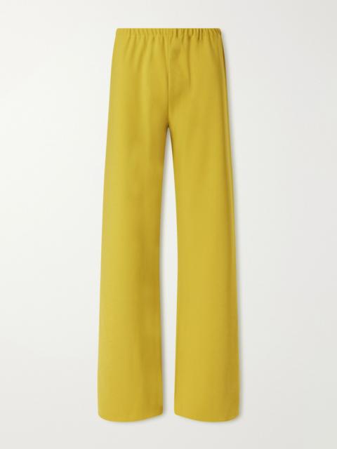 LA LIGNE Colby recycled stretch-crepe wide-leg pants Green