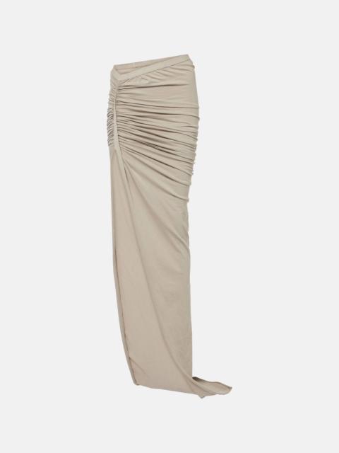 Rick Owens Ruched cotton jersey maxi skirt